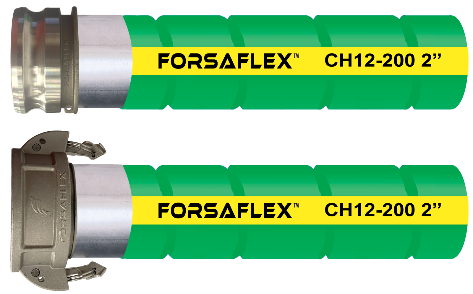 CH12-100CE20-S6                1"x20' UHMW Chem Green C/E 240PSI Assembly f